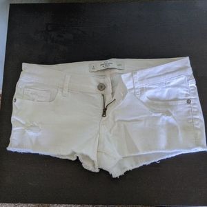 White cut off Abercrombie and Fitch shorts